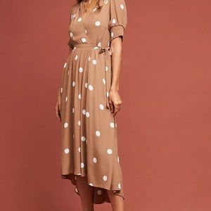Anthropologie Bernice Polka Dot wrap dress by Maeve (NWT size 14)